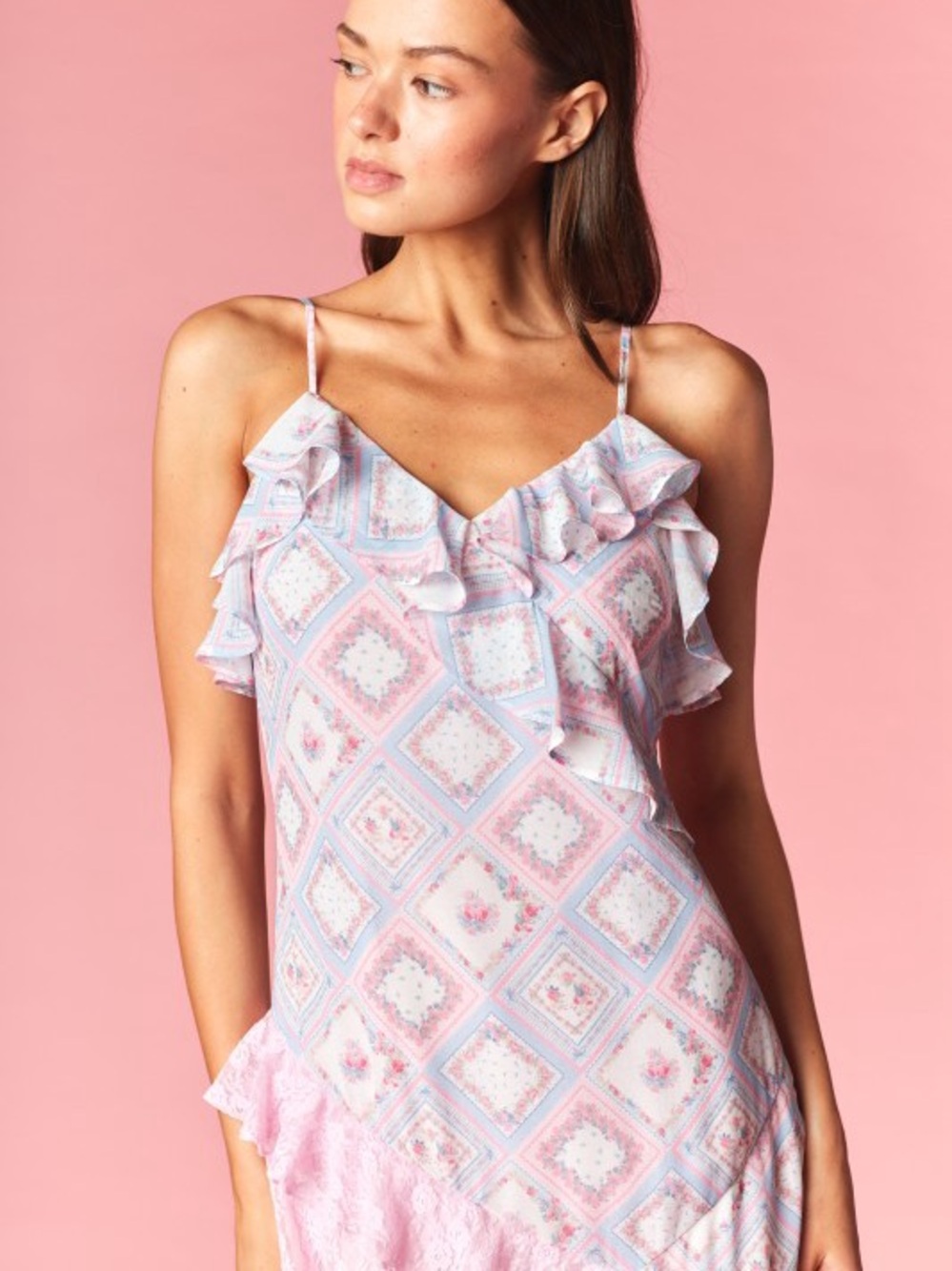 Pink Ruffle Tiered Maxi Dress - Picture 6 of 9